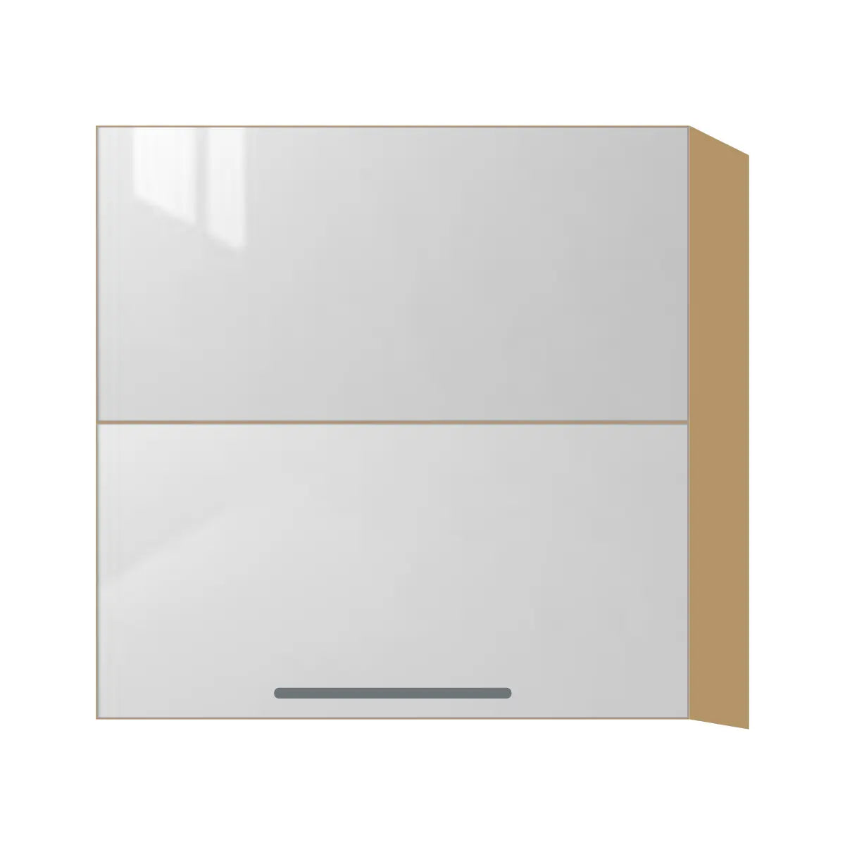 Contemporary bi-fold lift-up wall cabinet, Glossy White door, P-Box (Prestige)