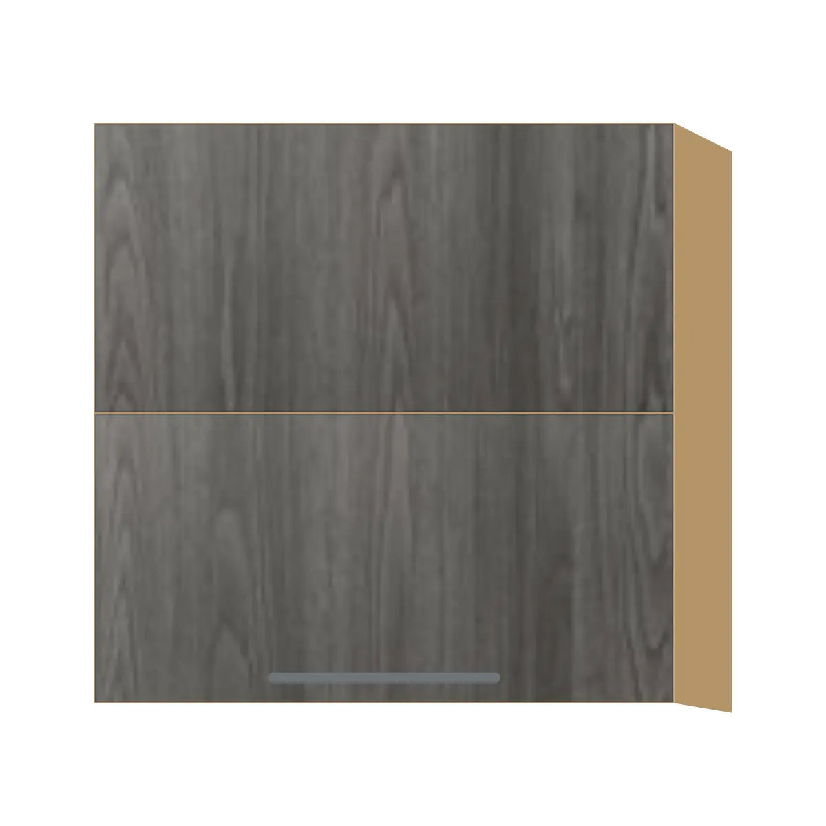 Contemporary bi-fold lift-up wall cabinet, Indian Light Walnut door, P-Box (Prestige)