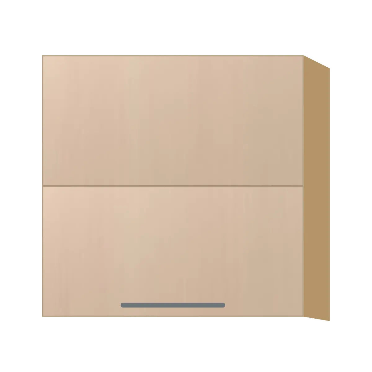 Contemporary bi-fold lift-up wall cabinet, Maine Oak door, P-Box (Prestige)