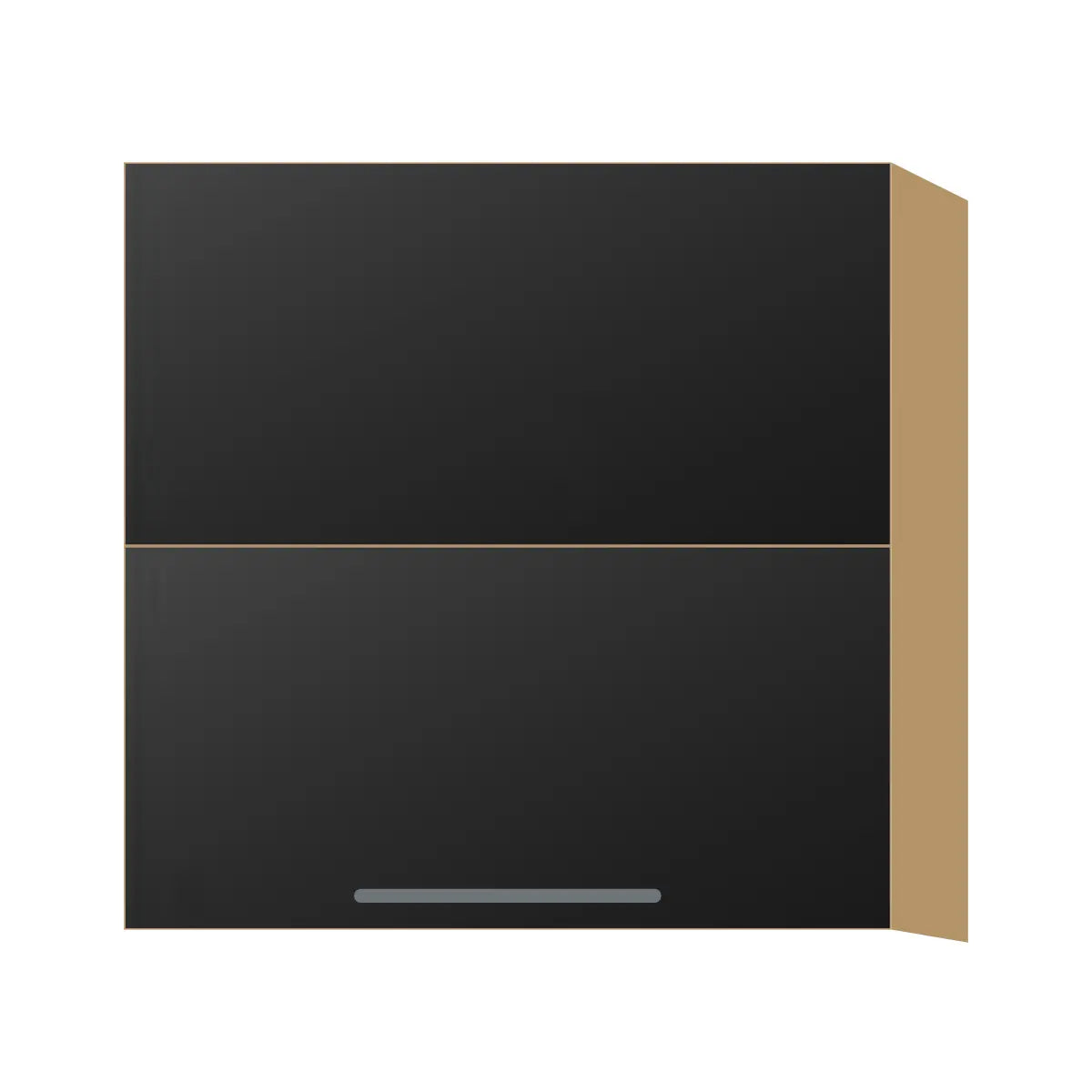 Contemporary bi-fold lift-up wall cabinet, Matte Black door, P-Box (Prestige)