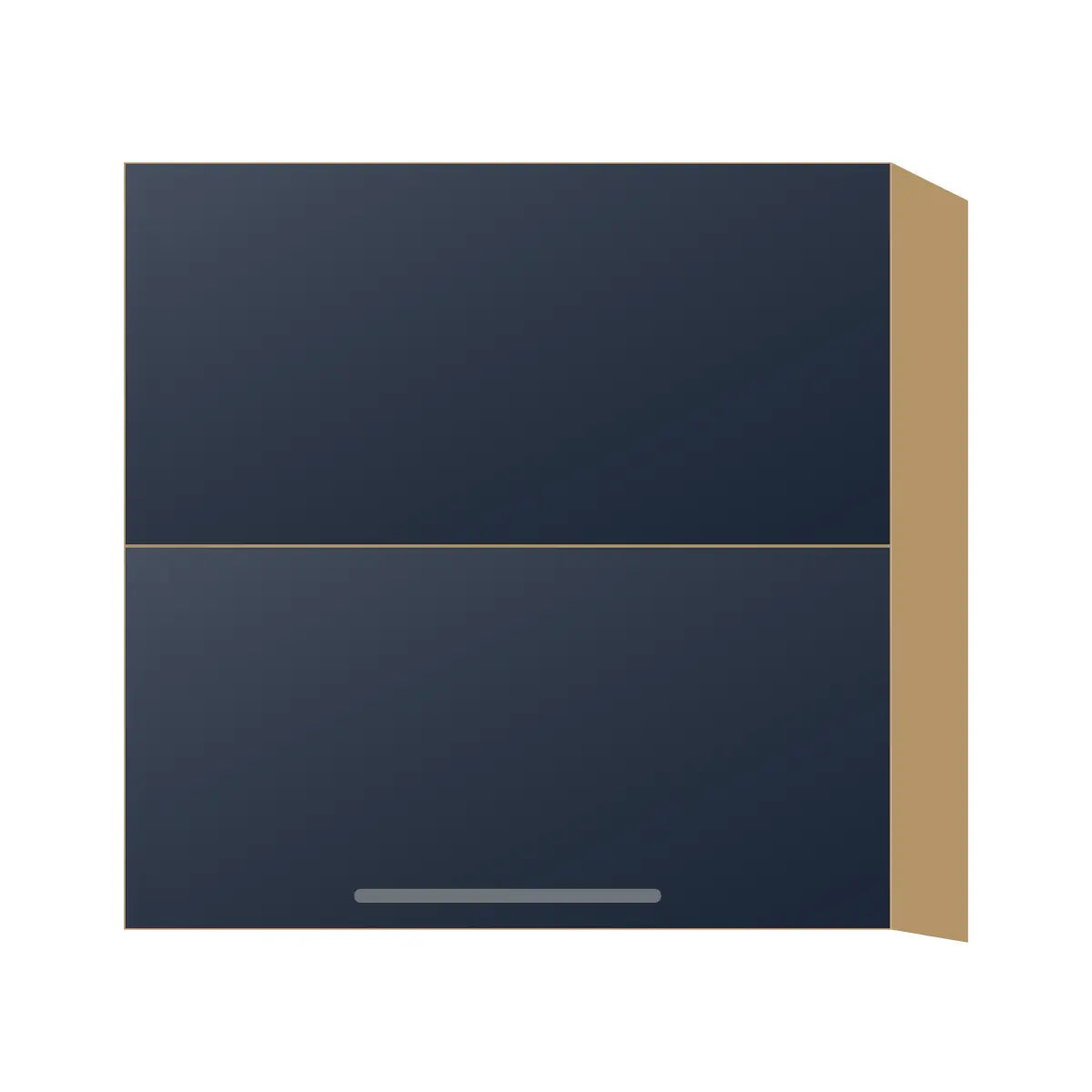 Contemporary bi-fold lift-up wall cabinet, Matte Blue door, P-Box (Prestige)
