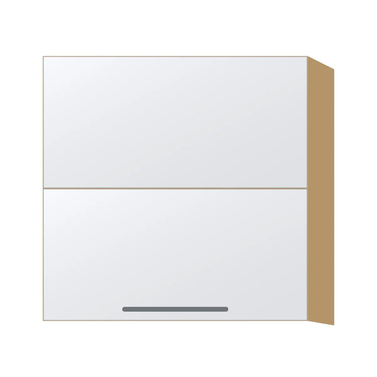 Contemporary bi-fold lift-up wall cabinet, Matte White door, P-Box (Prestige)