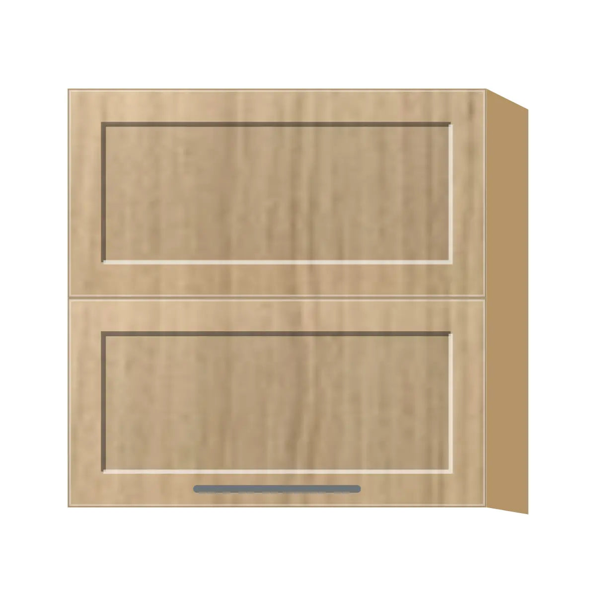 Contemporary bi-fold lift-up wall cabinet, Modern Oak Shaker door, P-Box (Prestige)