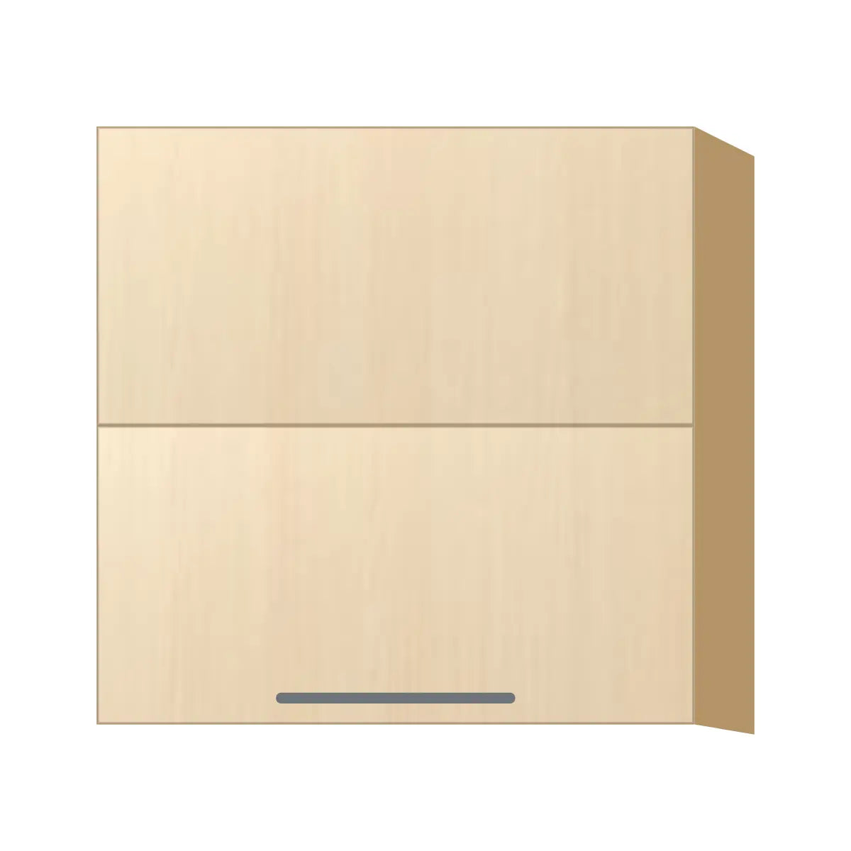 Contemporary bi-fold lift-up wall cabinet, Riva Oak door, P-Box (Prestige)