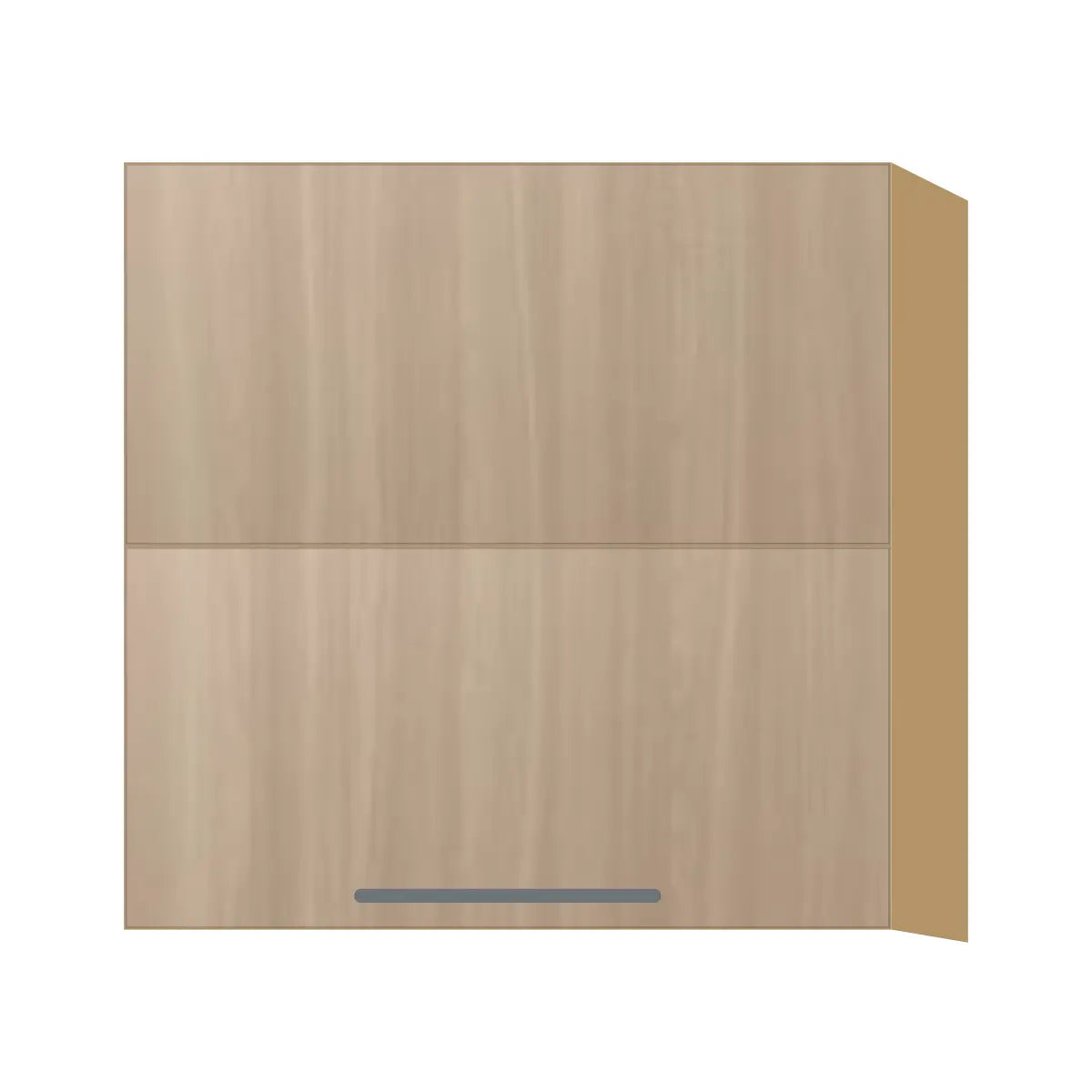 Contemporary bi-fold lift-up wall cabinet, Vanilla Oak door, P-Box (Prestige)