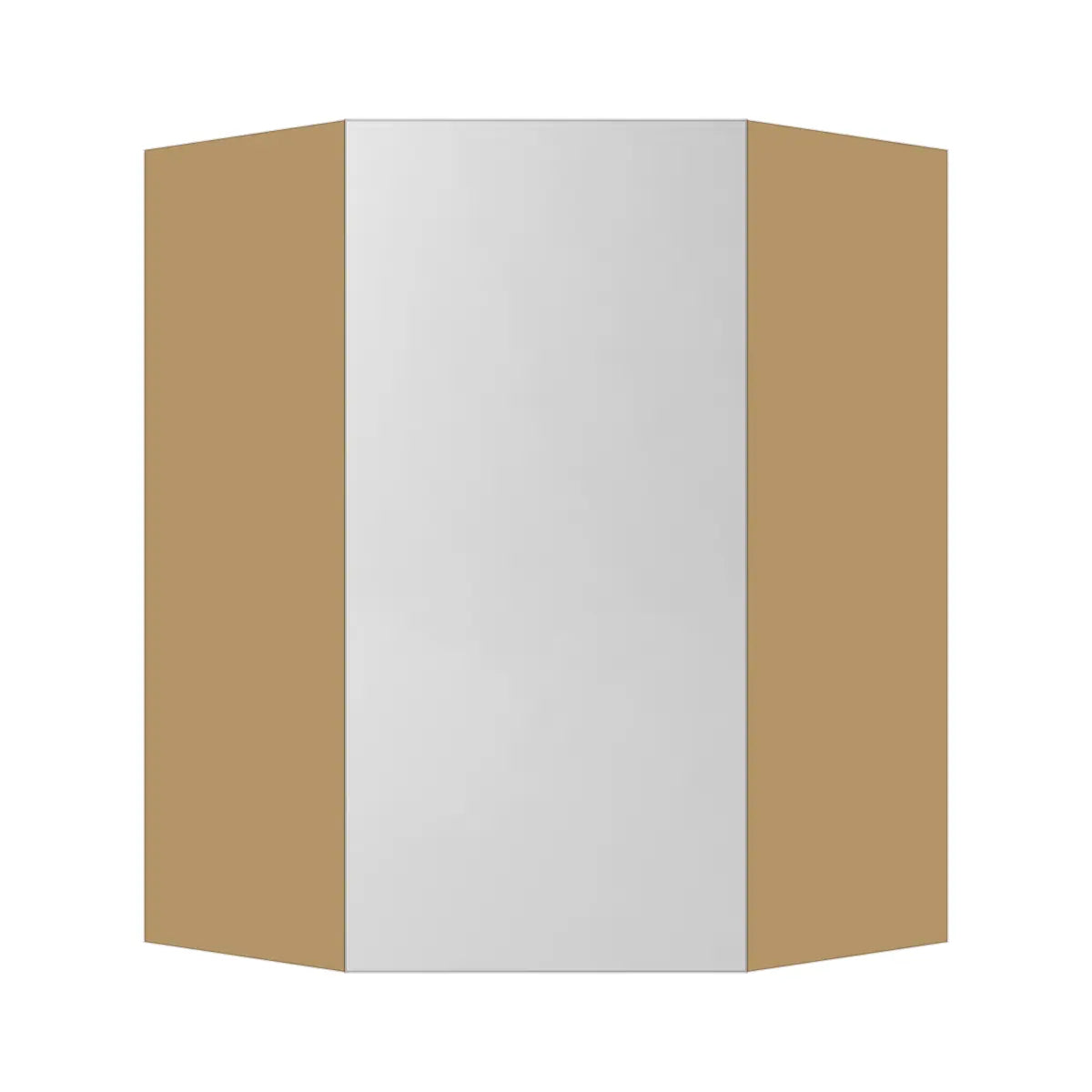 Contemporary diagonal corner wall cabinet, Glossy White door, P-Box (Prestige)