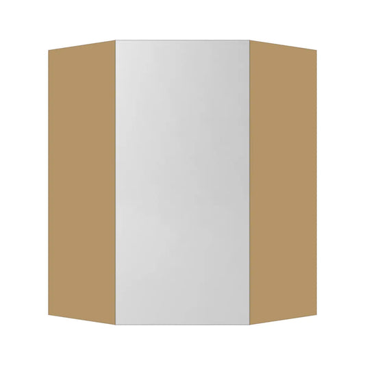 Contemporary diagonal corner wall cabinet, Glossy White door, P-Box (Prestige)