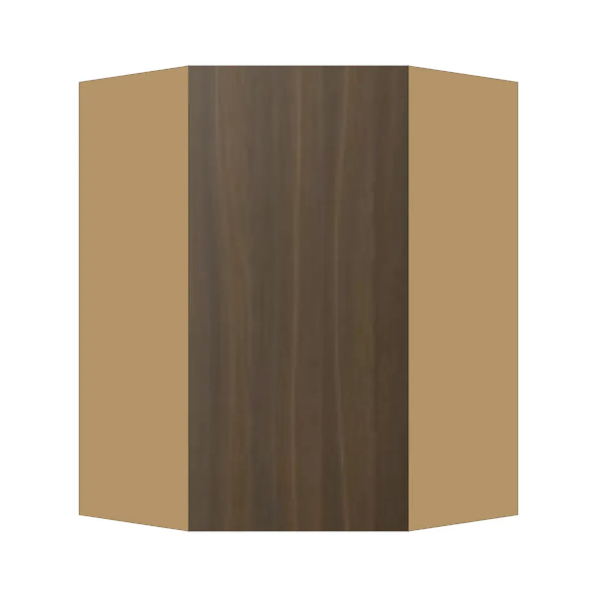 Contemporary diagonal corner wall cabinet, Golden Shadow door, P-Box (Prestige)