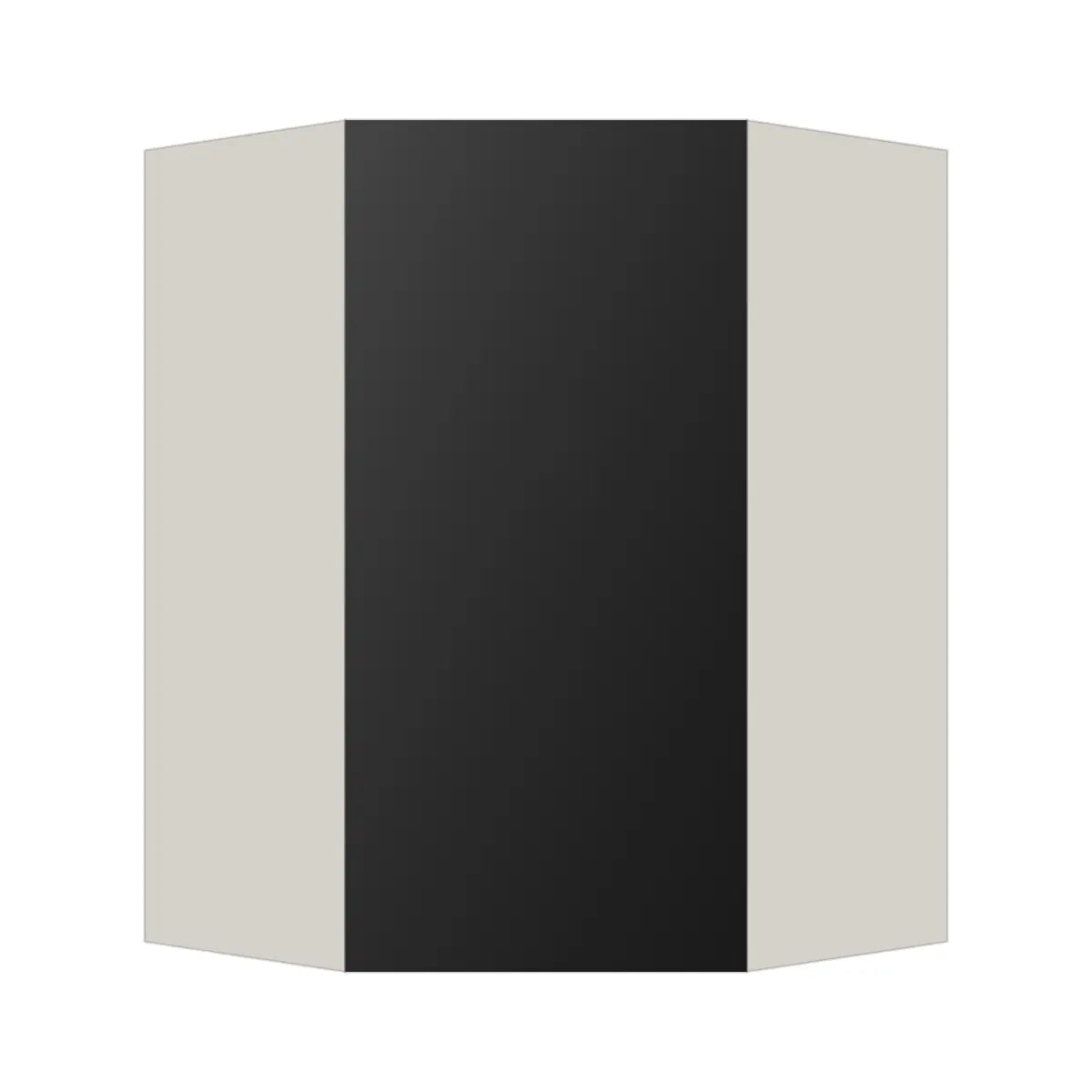 Contemporary diagonal corner wall cabinet, Matte Black door, L-Box (Luxury)