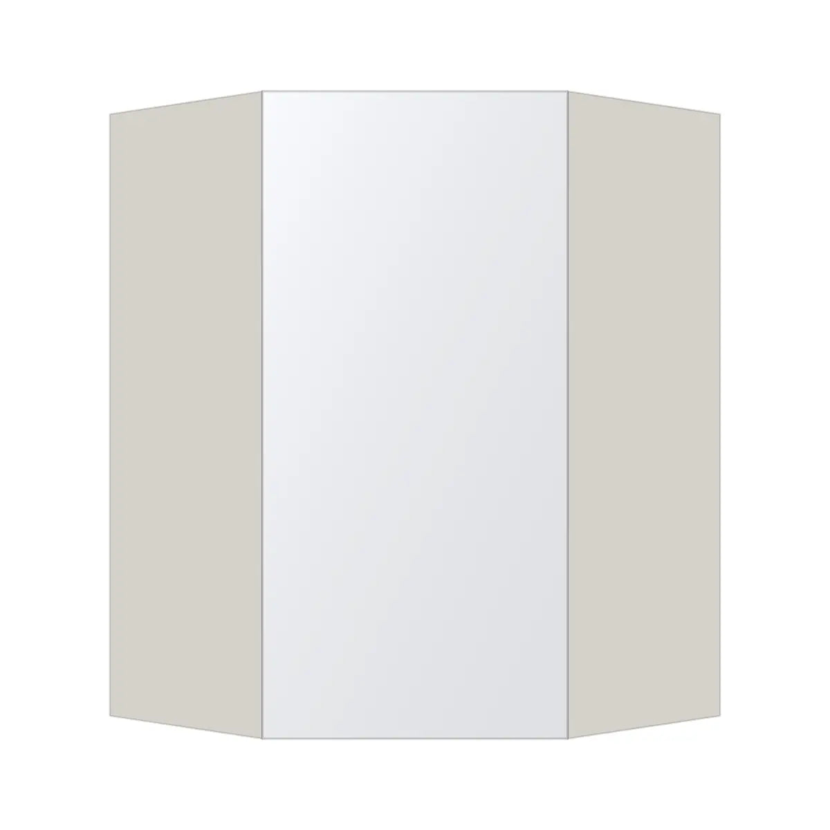 Contemporary diagonal corner wall cabinet, Matte White door, L-Box (Luxury)