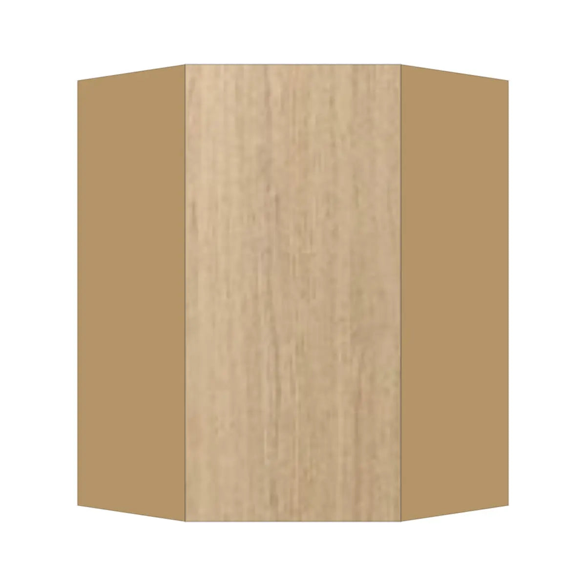 Contemporary diagonal corner wall cabinet, Modern Oak door, P-Box (Prestige)