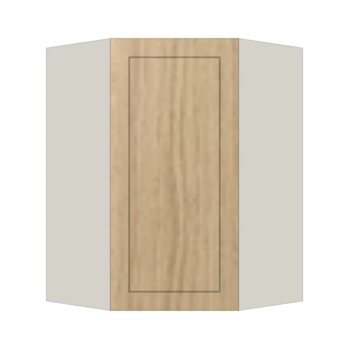 Contemporary diagonal corner wall cabinet, Modern Oak Shaker door, L-Box (Luxury)