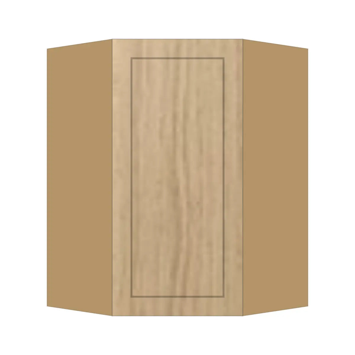 Contemporary diagonal corner wall cabinet, Modern Oak Shaker door, P-Box (Prestige)