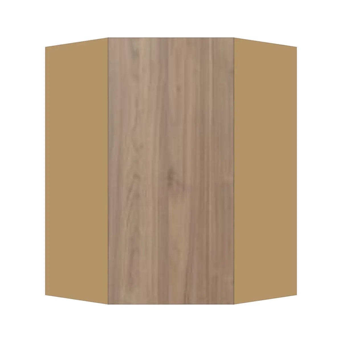 Contemporary diagonal corner wall cabinet, Moonnut door, P-Box (Prestige)