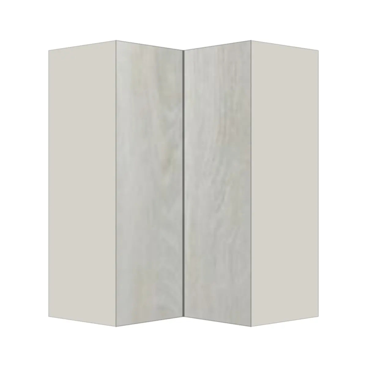 Contemporary easy reach corner wall cabinet, Artisan White Oak door, L-Box (Luxury)