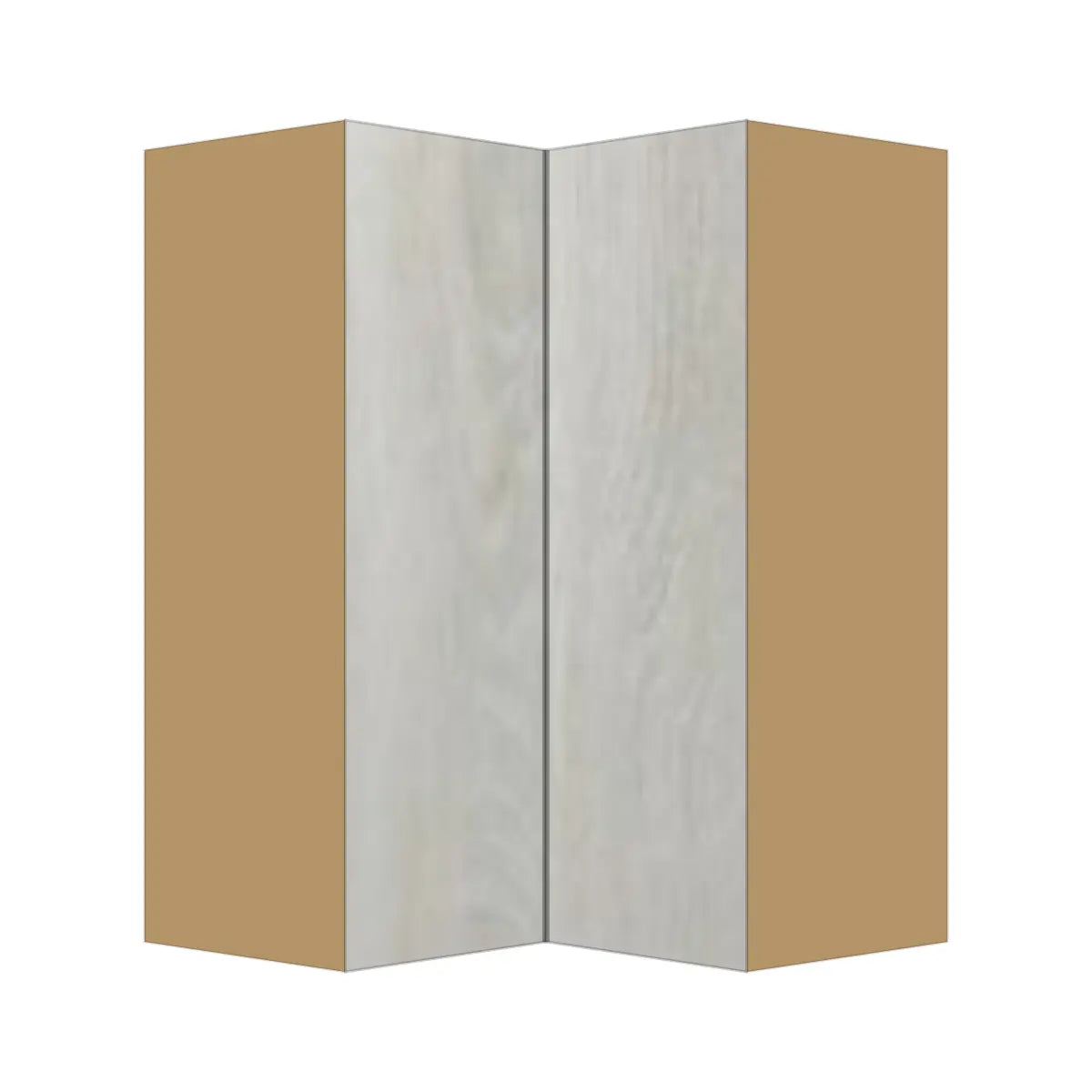 Contemporary easy reach corner wall cabinet, Artisan White Oak door, P-Box (Prestige)