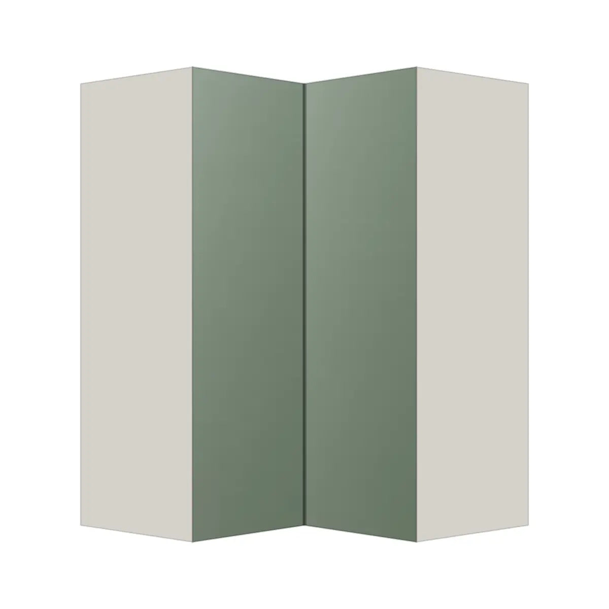 Contemporary easy reach corner wall cabinet, Bean Paste Green door, L-Box (Luxury)