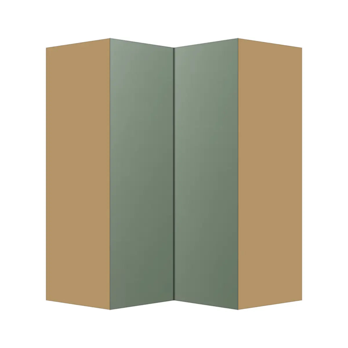 Contemporary easy reach corner wall cabinet, Bean Paste Green door, P-Box (Prestige)