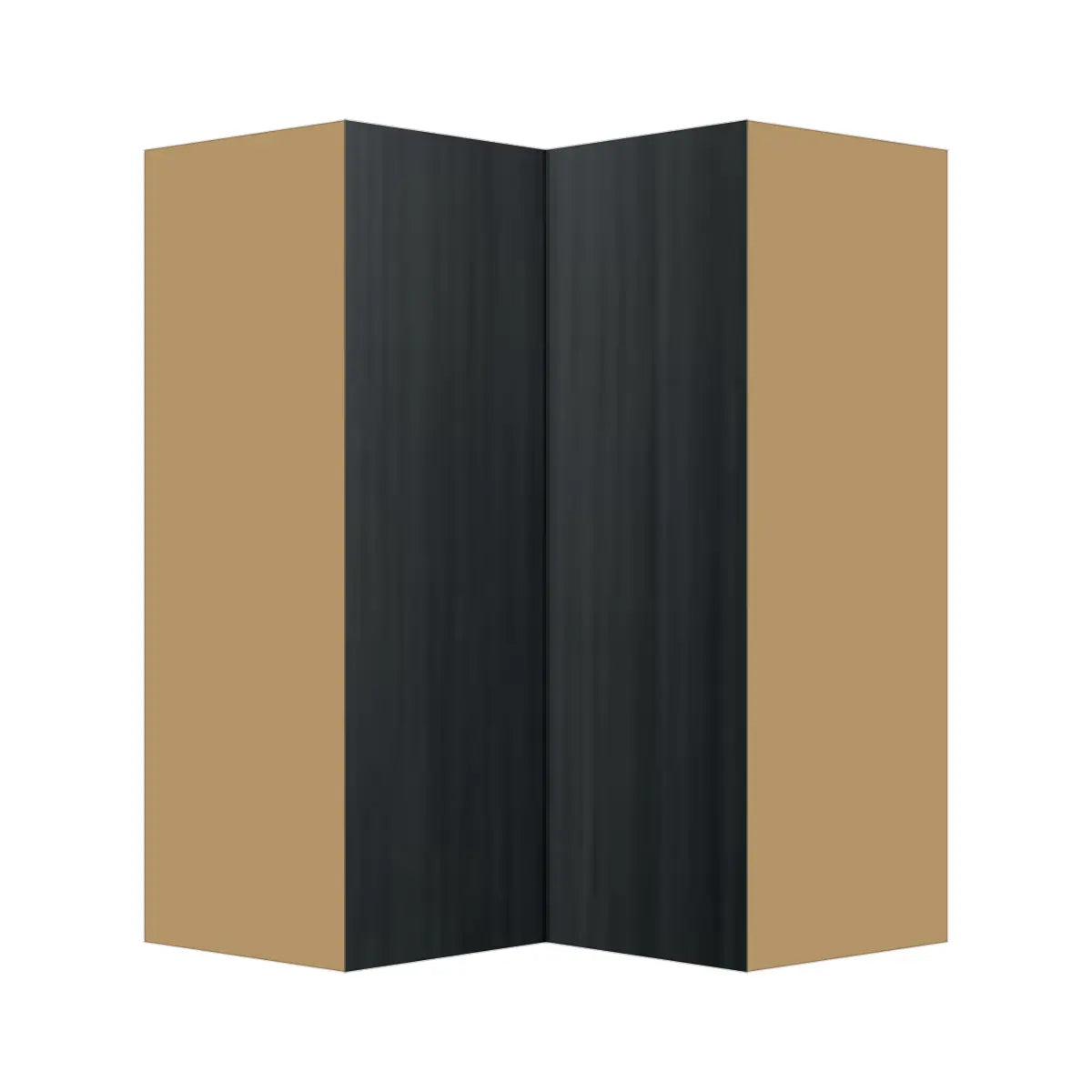Contemporary easy reach corner wall cabinet, Black Grain door, P-Box (Prestige)