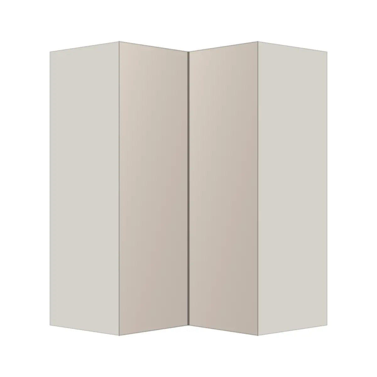 Contemporary easy reach corner wall cabinet, Cashmere Gray door, L-Box (Luxury)