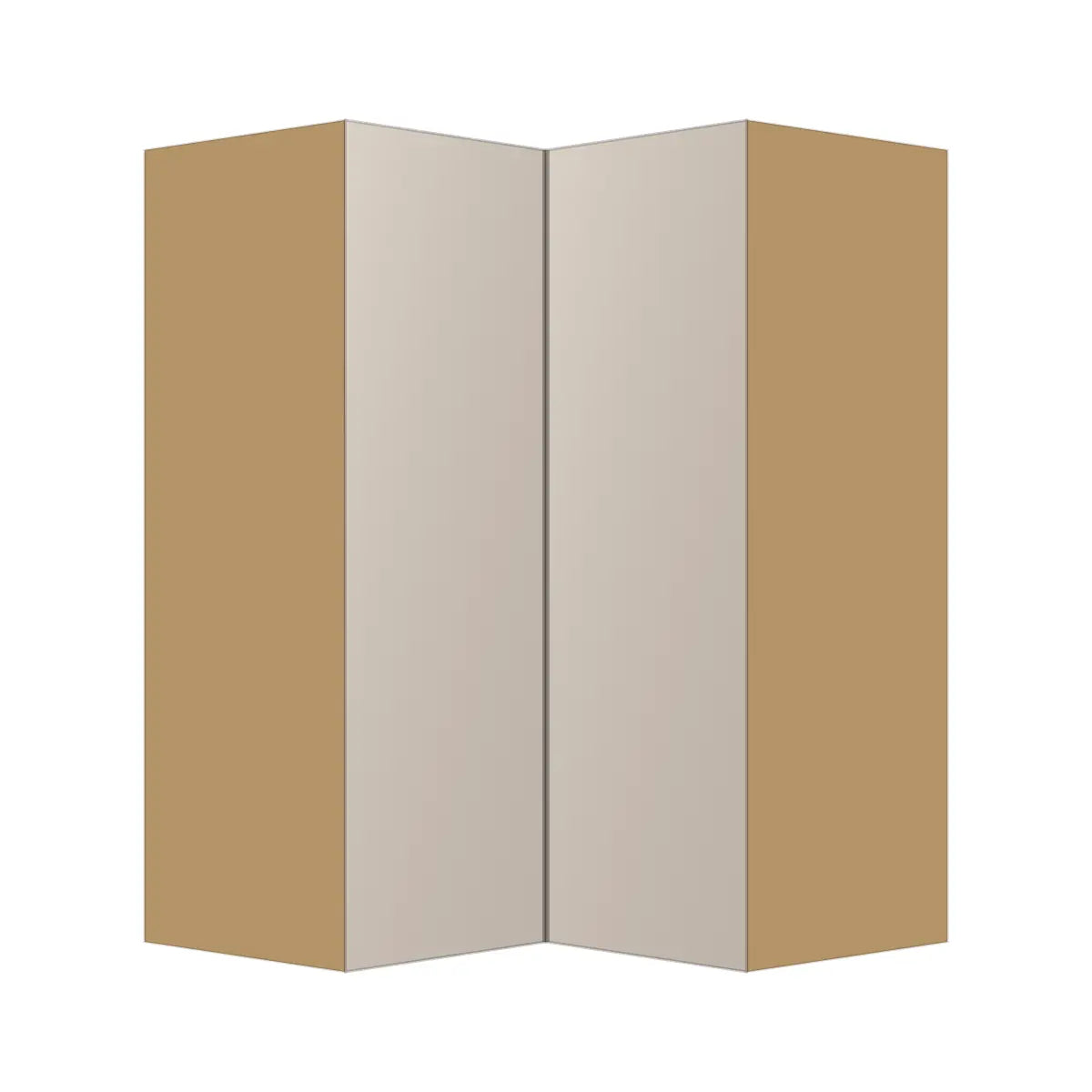 Contemporary easy reach corner wall cabinet, Cashmere Gray door, P-Box (Prestige)