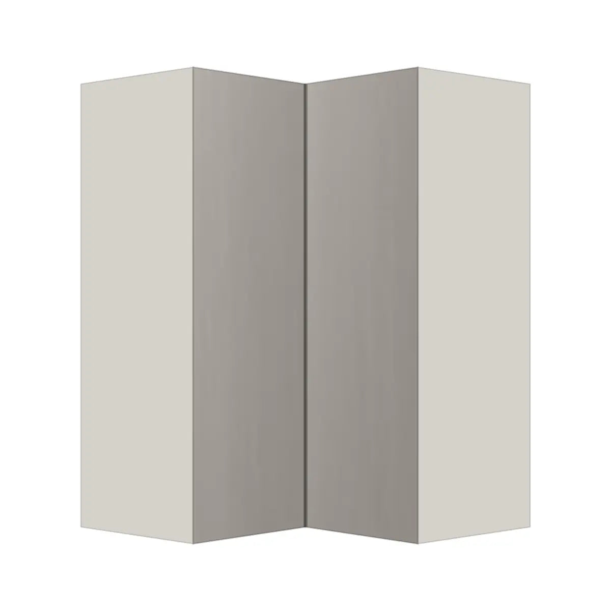 Contemporary easy reach corner wall cabinet, Fog Oak door, L-Box (Luxury)