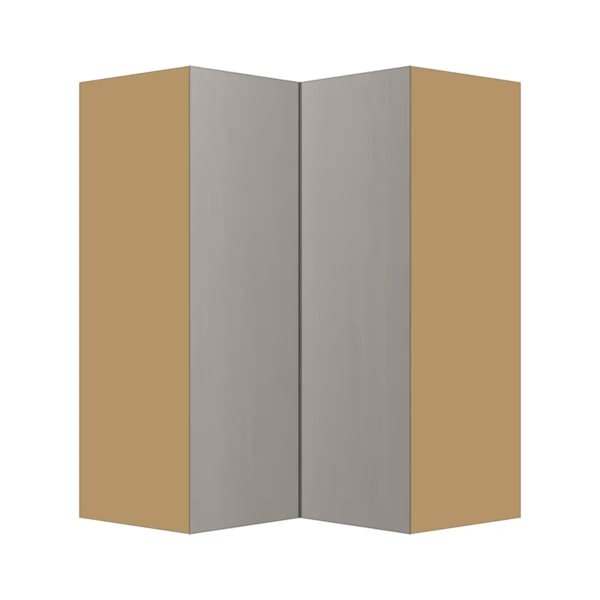 Contemporary easy reach corner wall cabinet, Fog Oak door, P-Box (Prestige)