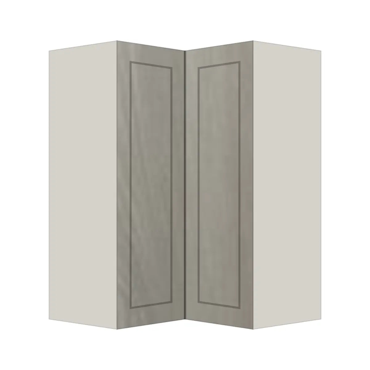 Contemporary easy reach corner wall cabinet, Genesis Weathered Oak door, L-Box (Luxury)