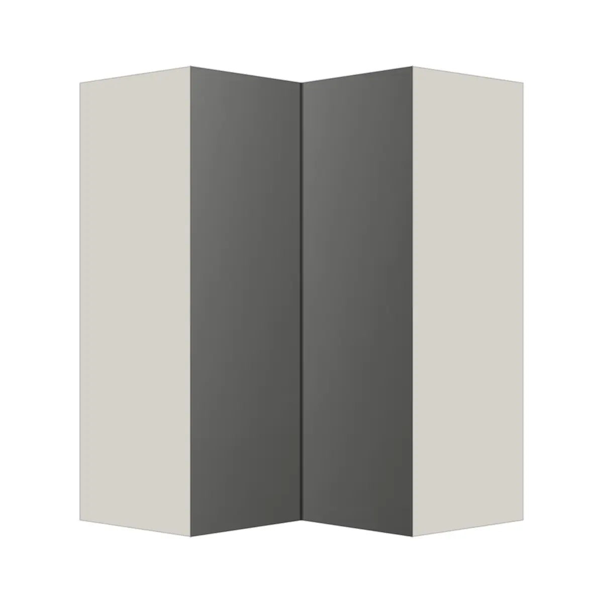 Contemporary easy reach corner wall cabinet, Glossy Gray door, L-Box (Luxury)