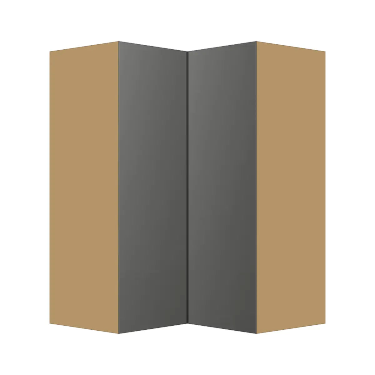 Contemporary easy reach corner wall cabinet, Glossy Gray door, P-Box (Prestige)