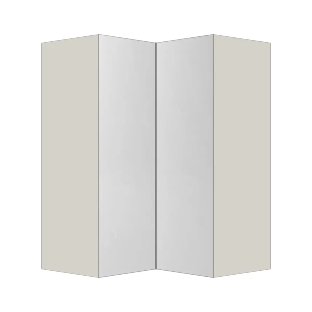 Contemporary easy reach corner wall cabinet, Glossy White door, L-Box (Luxury)