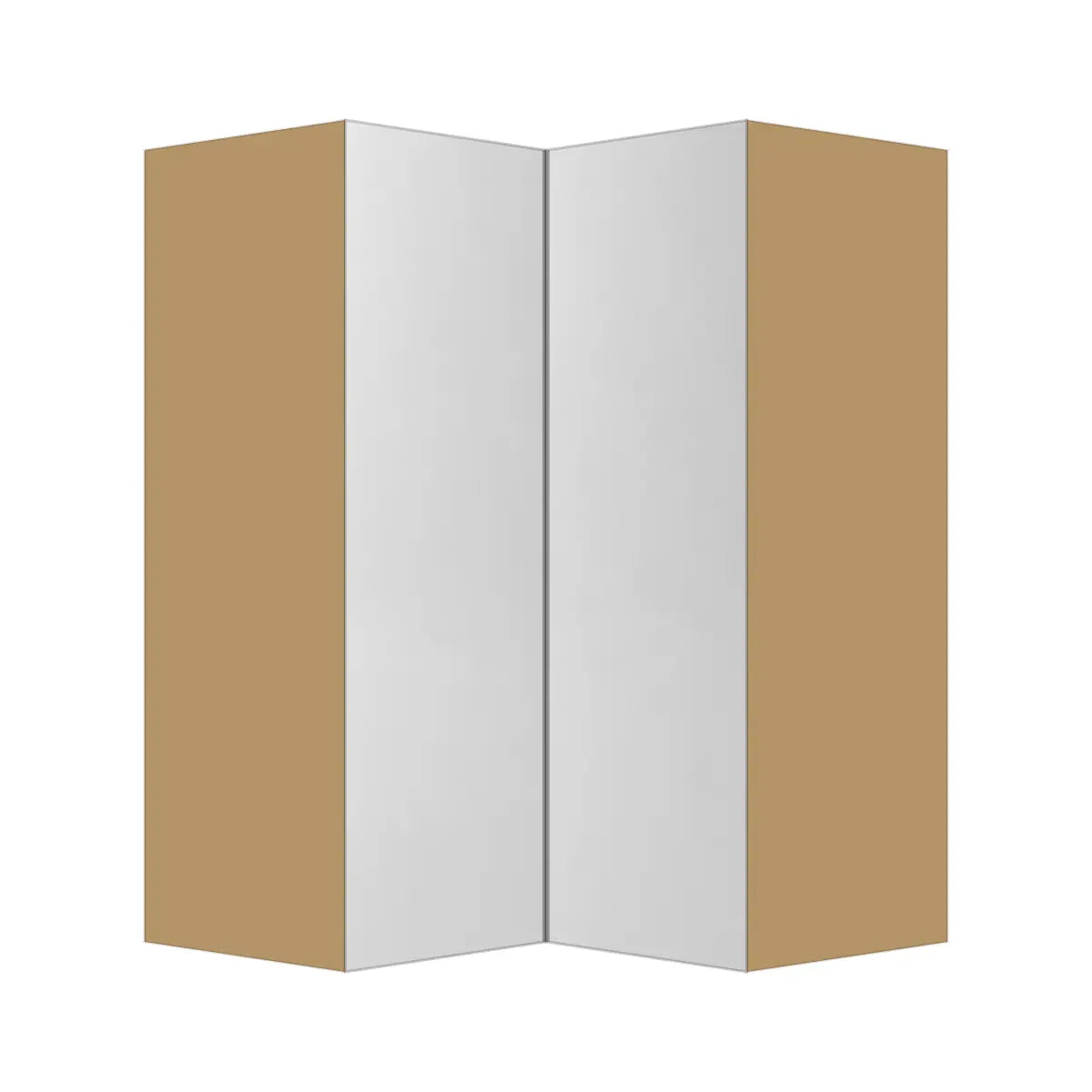 Contemporary easy reach corner wall cabinet, Glossy White door, P-Box (Prestige)