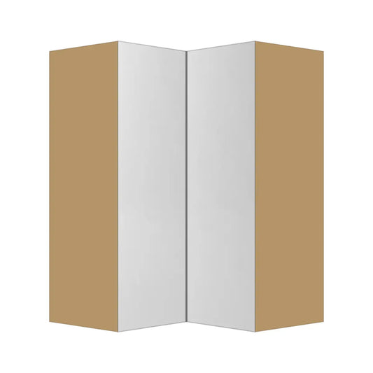 Contemporary easy reach corner wall cabinet, Glossy White door, P-Box (Prestige)
