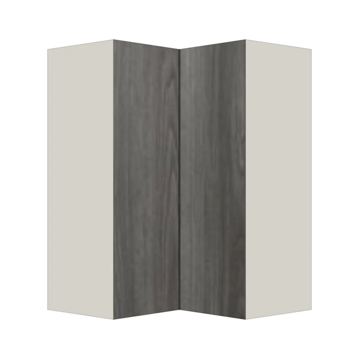 Contemporary easy reach corner wall cabinet, Indian Light Walnut door, L-Box (Luxury)