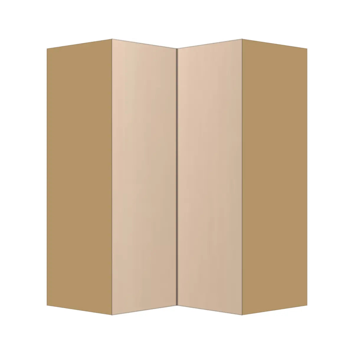 Contemporary easy reach corner wall cabinet, Maine Oak door, P-Box (Prestige)