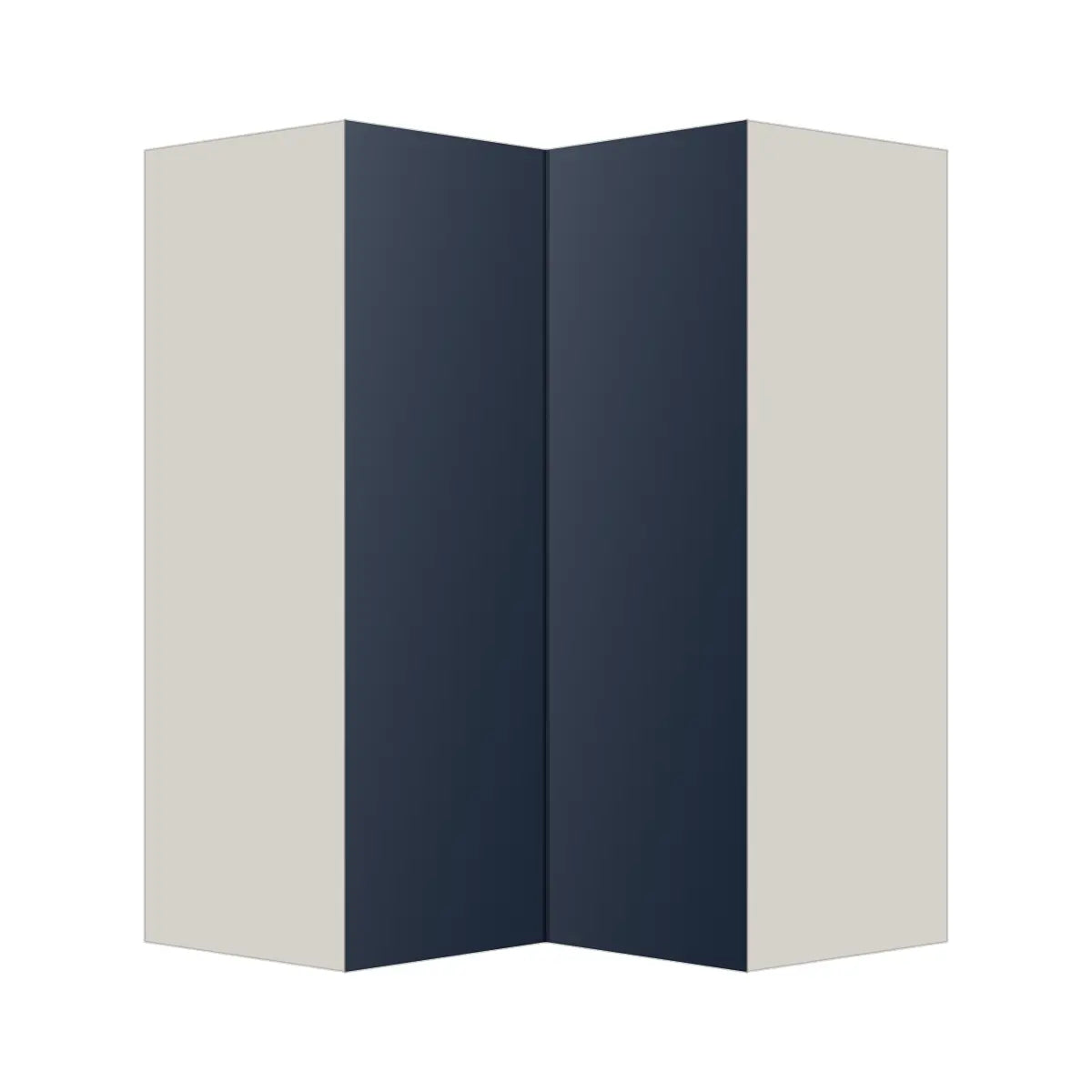 Contemporary easy reach corner wall cabinet, Matte Blue door, L-Box (Luxury)