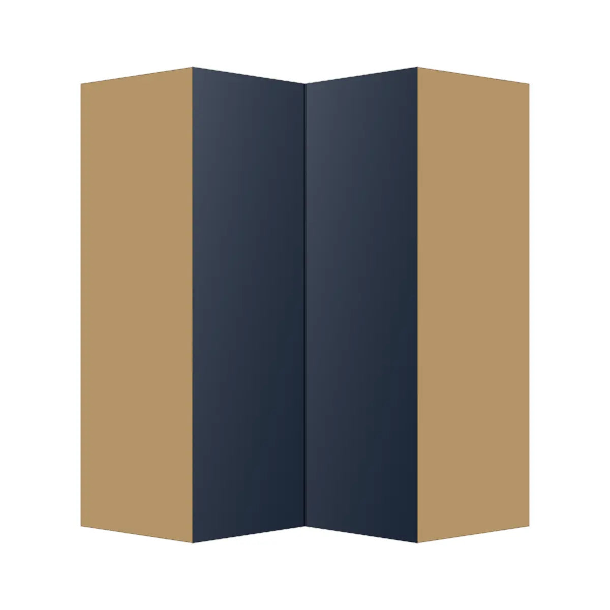 Contemporary easy reach corner wall cabinet, Matte Blue door, P-Box (Prestige)