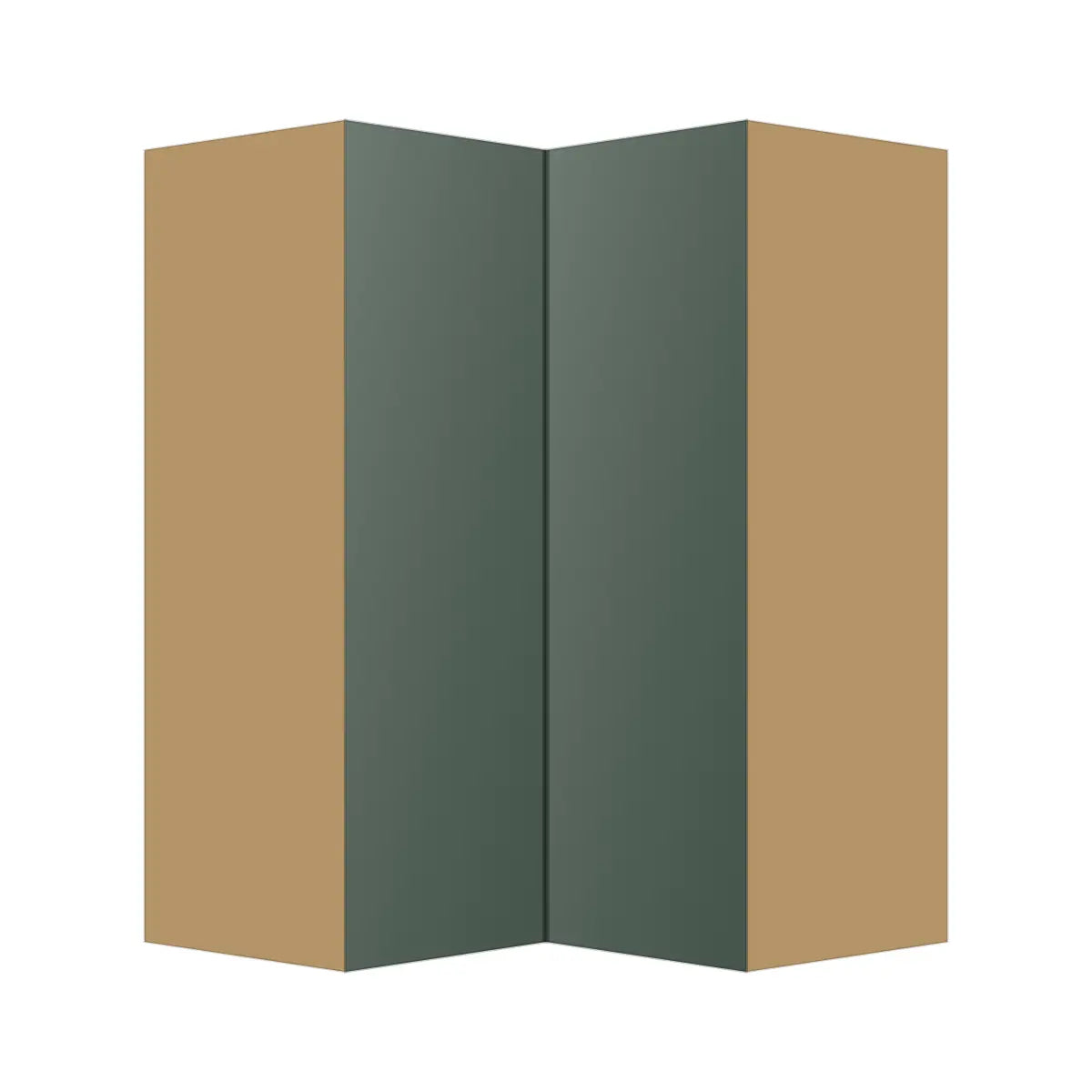 Contemporary easy reach corner wall cabinet, Matte Olive Green door, P-Box (Prestige)