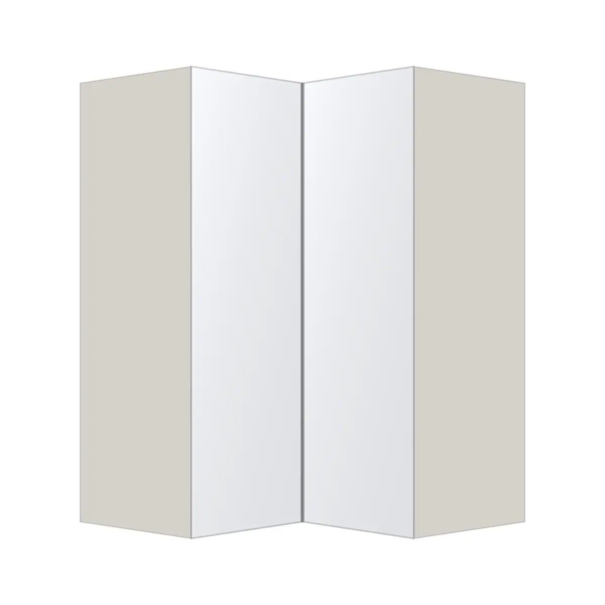 Contemporary easy reach corner wall cabinet, Matte White door, L-Box (Luxury)