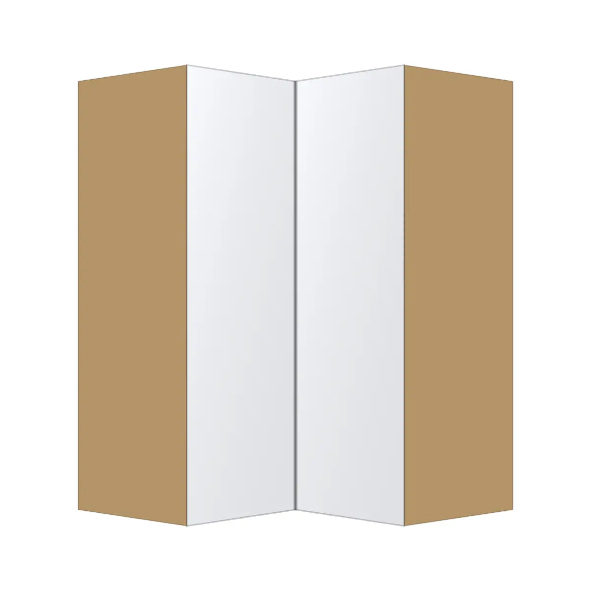 Contemporary easy reach corner wall cabinet, Matte White door, P-Box (Prestige)