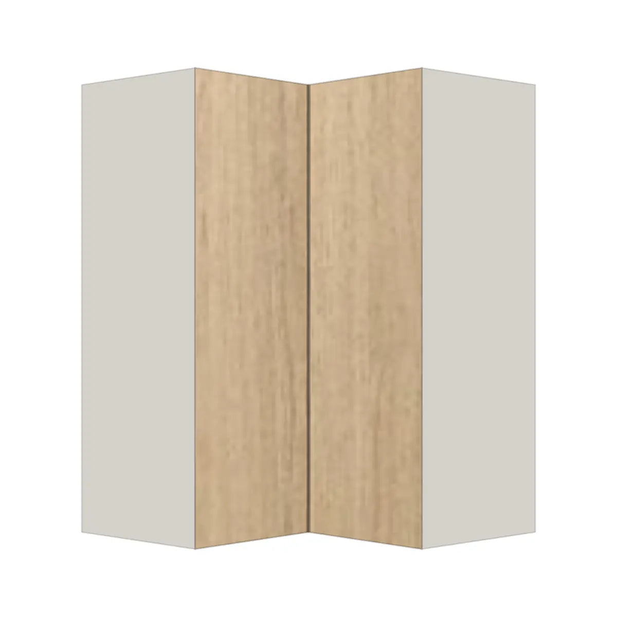Contemporary easy reach corner wall cabinet, Modern Oak door, L-Box (Luxury)
