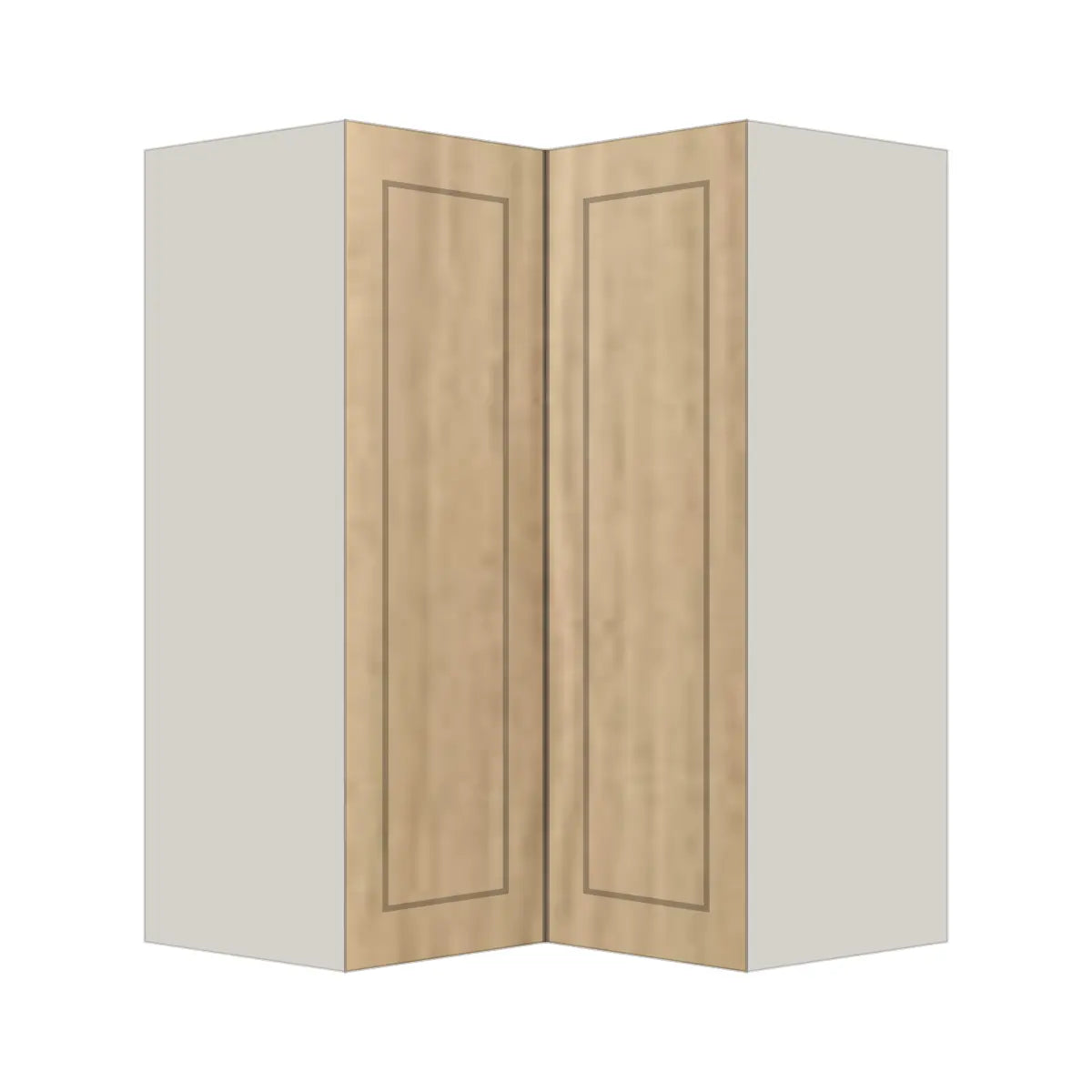 Contemporary easy reach corner wall cabinet, Modern Oak Shaker door, L-Box (Luxury)