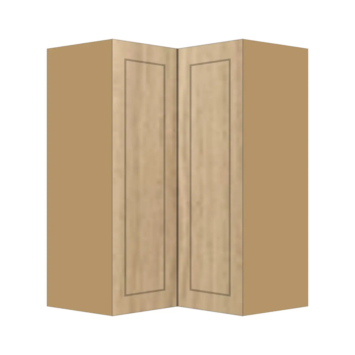 Contemporary easy reach corner wall cabinet, Modern Oak Shaker door, P-Box (Prestige)