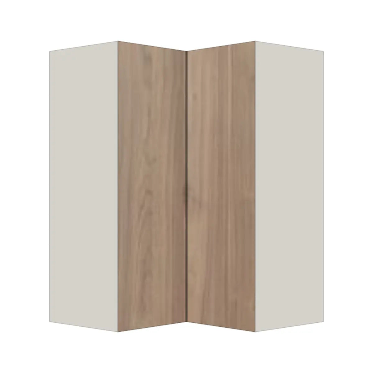 Contemporary easy reach corner wall cabinet, Moonnut door, L-Box (Luxury)