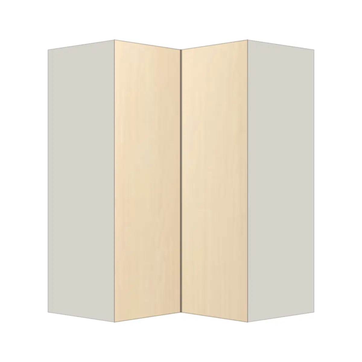 Contemporary easy reach corner wall cabinet, Riva Oak door, L-Box (Luxury)