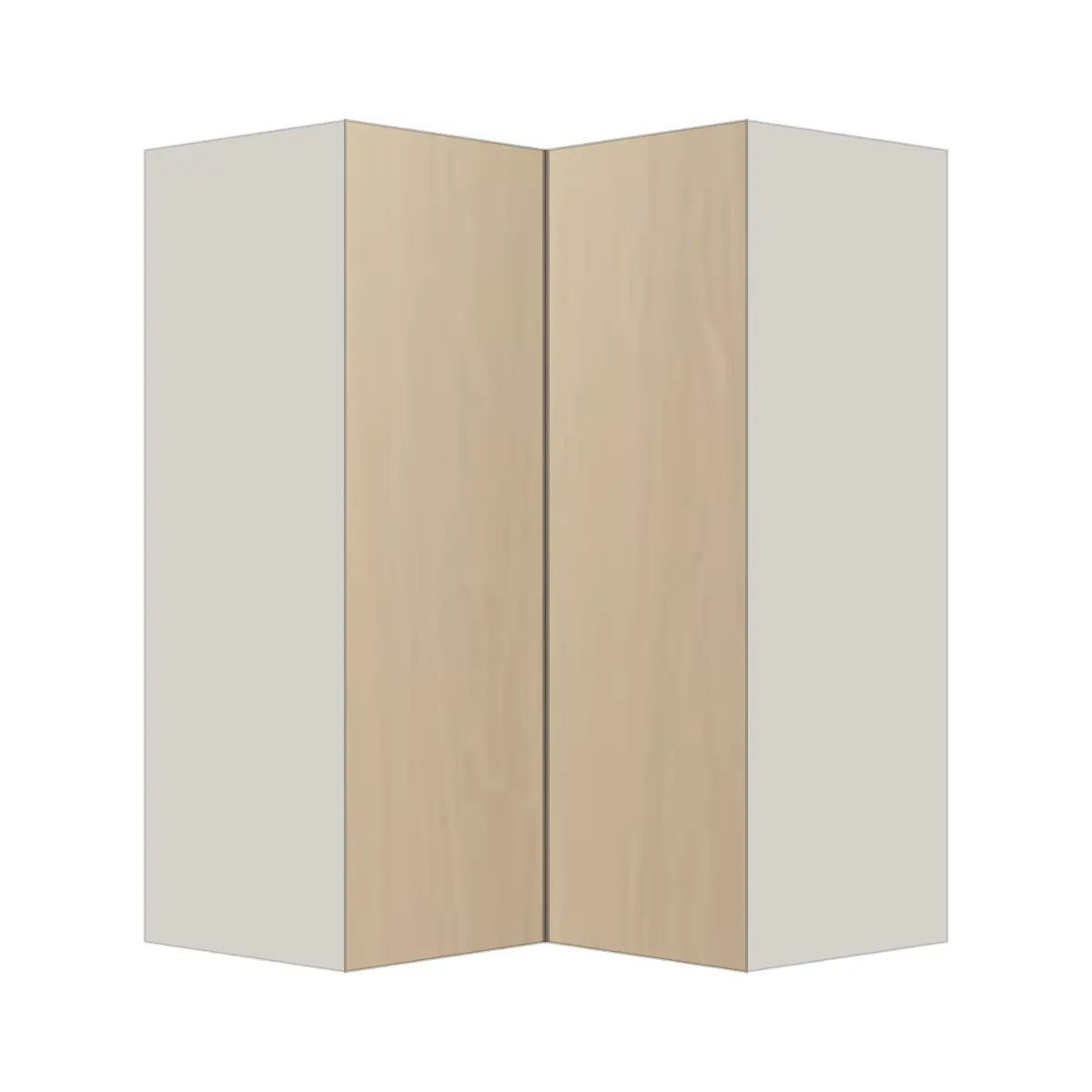 Contemporary easy reach corner wall cabinet, Swiss Walnut door, L-Box (Luxury)