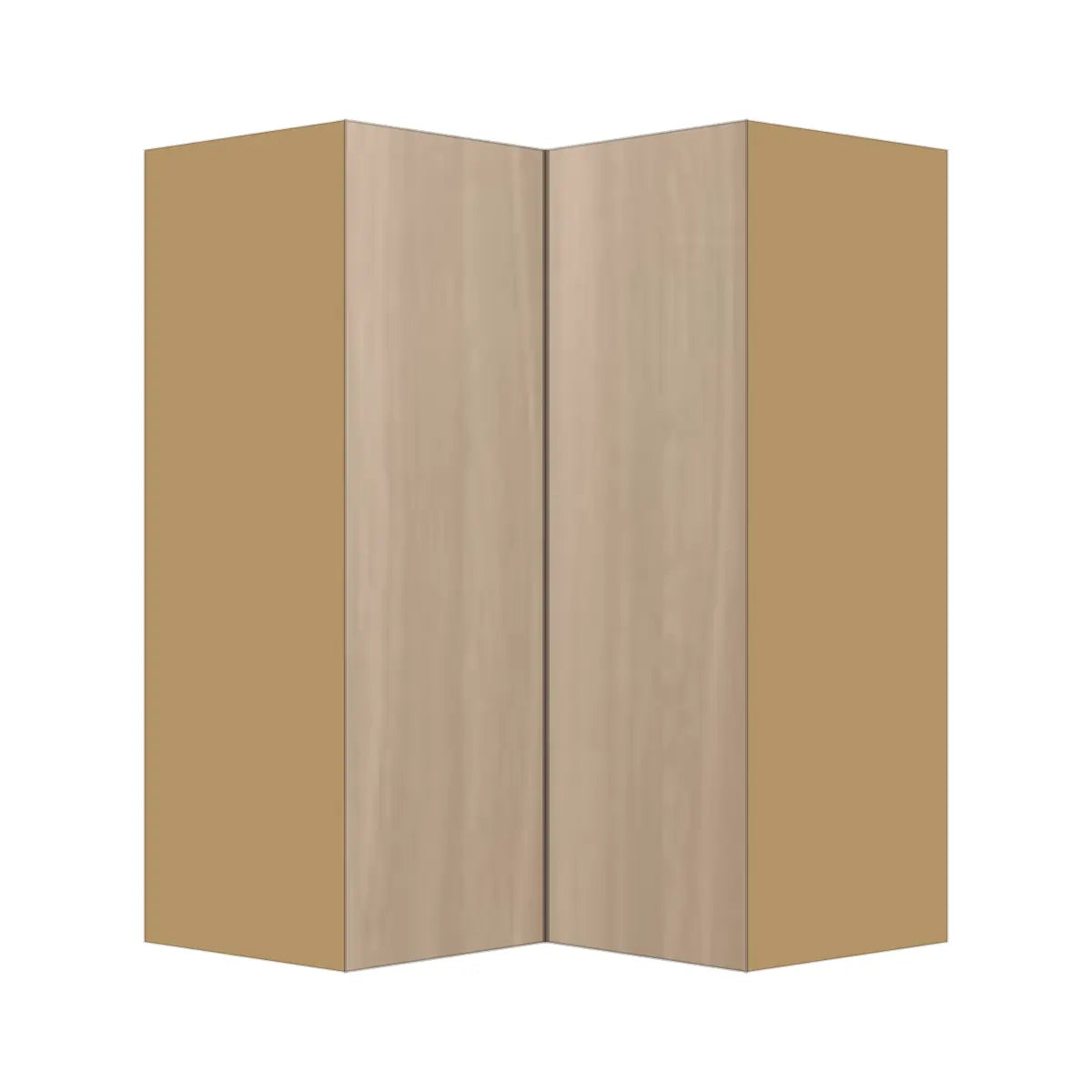 Contemporary easy reach corner wall cabinet, Vanilla Oak door, P-Box (Prestige)