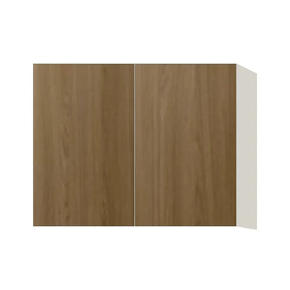 Contemporary 24" deep refrigerator wall cabinet, Barcelona Dark Oak door, L-Box (Luxury)