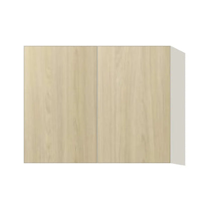 Contemporary 24" deep refrigerator wall cabinet, Barcelona Light Oak door, L-Box (Luxury)