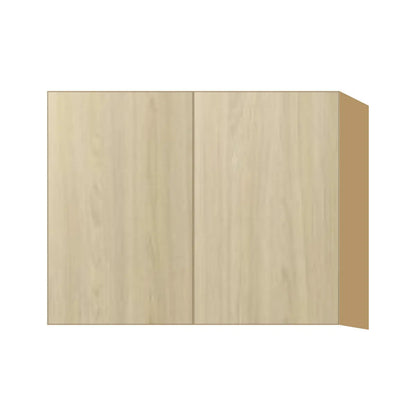 Contemporary 24" deep refrigerator wall cabinet, Barcelona Light Oak door, P-Box (Prestige)